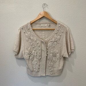 Anthropology , Sleeping on Snow • Cropped Alpaca, Wool, and Linen blend sweater